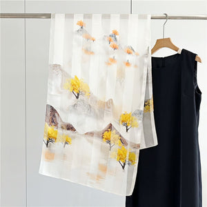 MaraSilk Pure Mulberry Silk Scarf - Oblong Satin Stripe MS632 66" x 21" MS63209