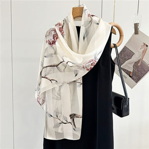 MaraSilk Pure Mulberry Silk Scarf - Oblong Satin Stripe MS632