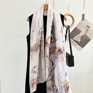 MaraSilk Pure Mulberry Silk Scarf - Oblong Satin Stripe MS632