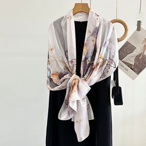 MaraSilk Pure Mulberry Silk Scarf - Oblong Satin Stripe MS632