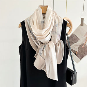 MaraSilk Pure Mulberry Silk Scarf - Oblong Satin Stripe MS632