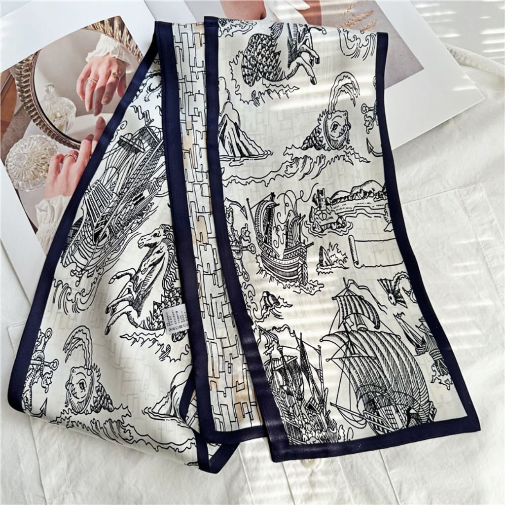 MaraSilk Pure Mulberry Silk Scarf - Ribbon Satin MS738