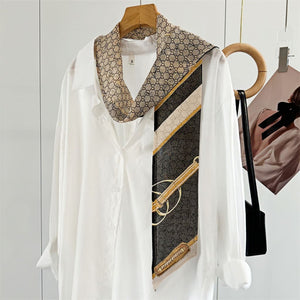 MaraSilk Pure Mulberry Silk Scarf - Skinny Chiffon MS806