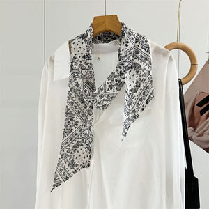 MaraSilk Pure Mulberry Silk Scarf - Skinny Chiffon MS806