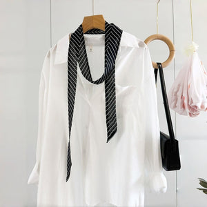 MaraSilk Pure Mulberry Silk Scarf - Skinny Chiffon MS808