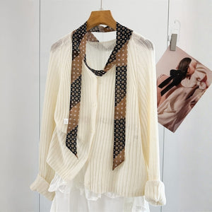 MaraSilk Pure Mulberry Silk Scarf - Skinny Chiffon MS998