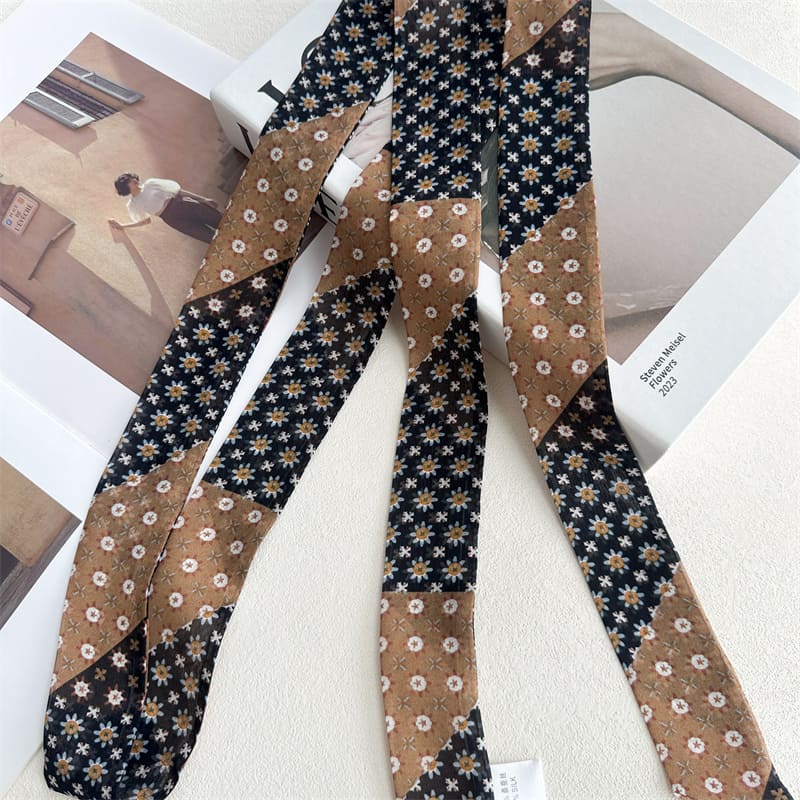 MaraSilk Pure Mulberry Silk Scarf - Skinny Chiffon MS998 71" x 1.6" MS99801