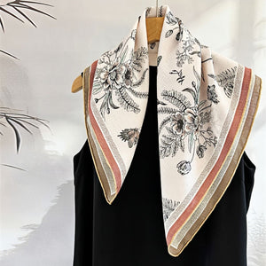 MaraSilk Pure Mulberry Silk Scarf - Square Brocade MS275