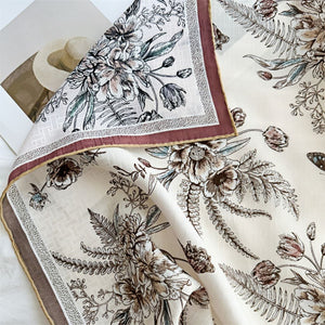 MaraSilk Pure Mulberry Silk Scarf - Square Brocade MS275