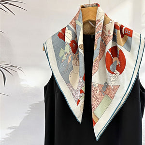 MaraSilk Pure Mulberry Silk Scarf - Square Brocade MS275