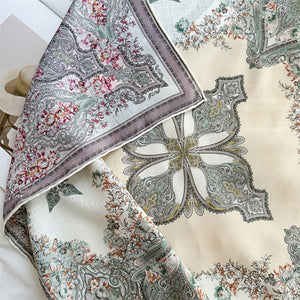 MaraSilk Pure Mulberry Silk Scarf - Square Brocade MS275