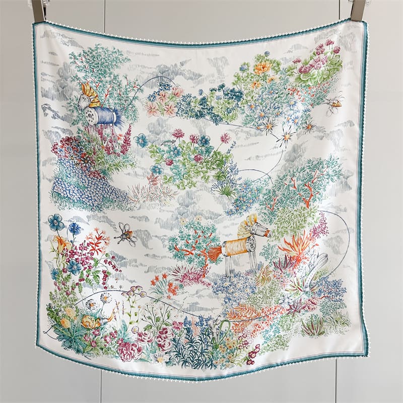 MaraSilk Pure Mulberry Silk Scarf - Square Crepe de Chine MS1005 25" x 25" MS100501