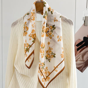 MaraSilk Pure Mulberry Silk Scarf - Square Crepe de Chine MS961