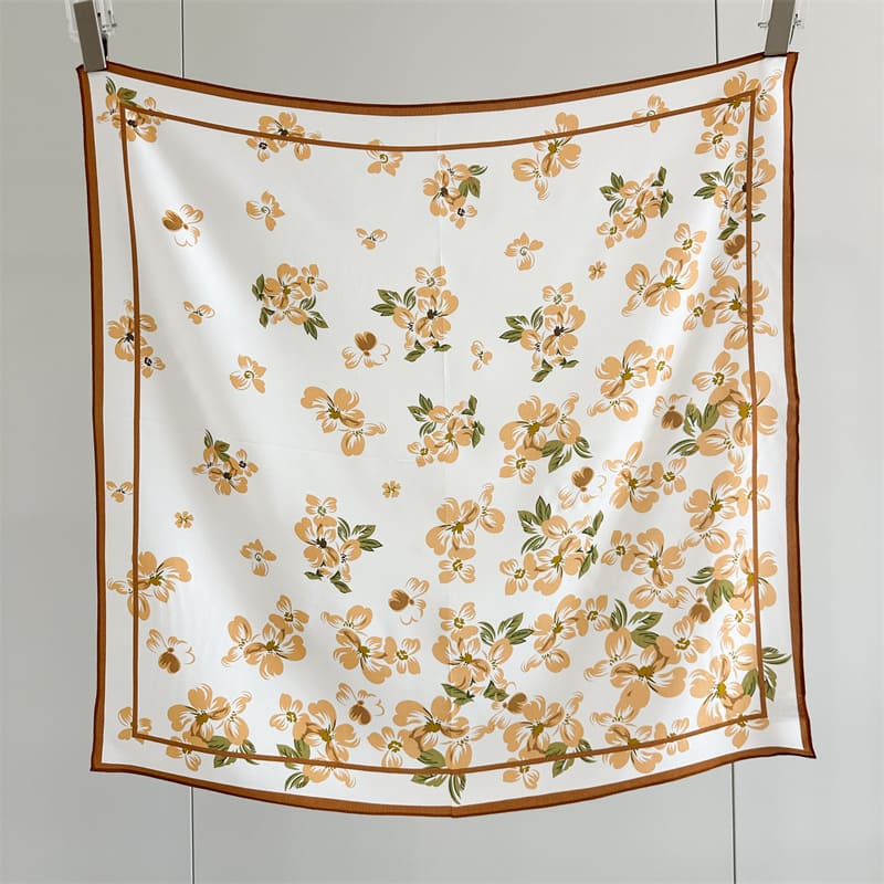 MaraSilk Pure Mulberry Silk Scarf - Square Crepe de Chine MS961