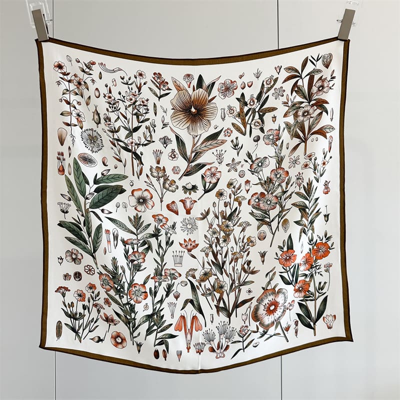 MaraSilk Pure Mulberry Silk Scarf - Square Crepe de Chine MS965