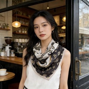 MaraSilk Pure Mulberry Silk Scarf - Square Crepe de Chine MS966