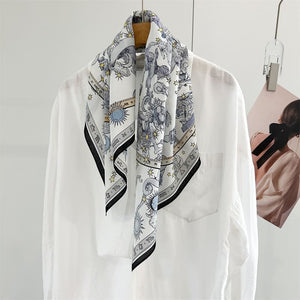 MaraSilk Pure Mulberry Silk Scarf - Square Crepe de Chine MS975