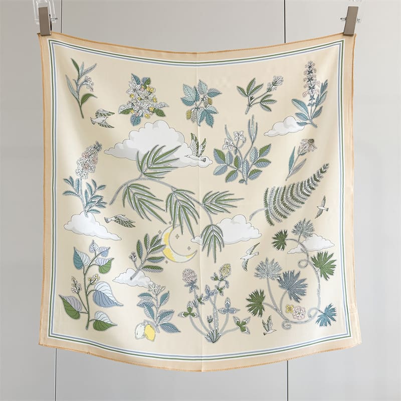 MaraSilk Pure Mulberry Silk Scarf - Square Crepe de Chine MS976