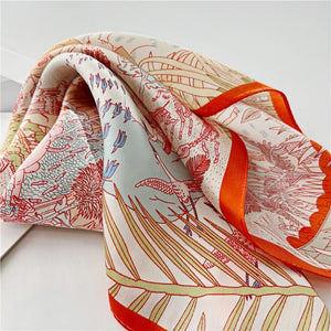 MaraSilk Pure Mulberry Silk Scarf Square Crepe Satin MS02--02