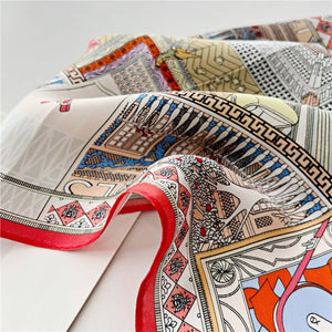 MaraSilk Pure Mulberry Silk Scarf Square Crepe Satin MS02-34