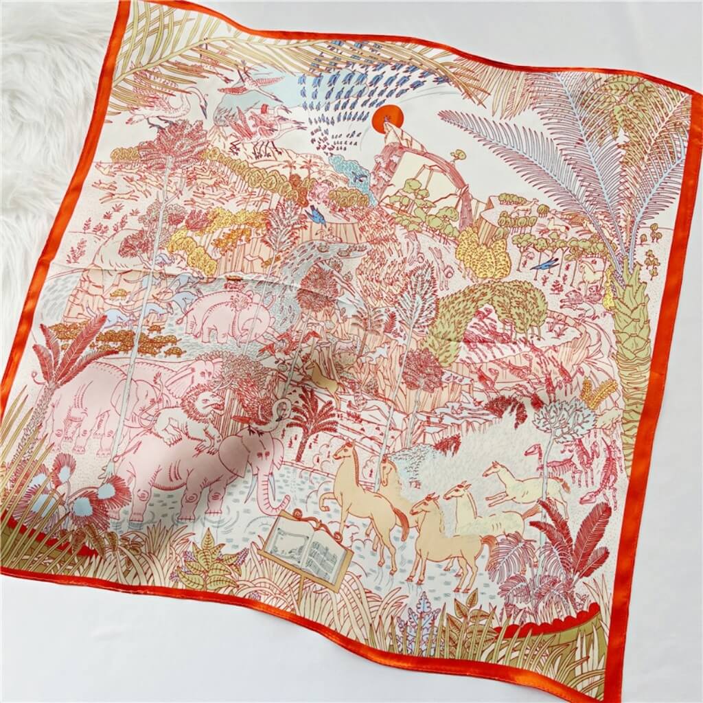 MaraSilk Pure Mulberry Silk Scarf Square Crepe Satin MS02-04