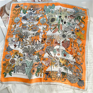 MaraSilk Pure Mulberry Silk Scarf Square Crepe Satin MS07-20