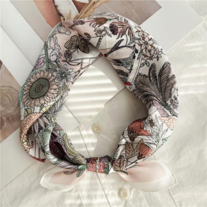 MaraSilk Pure Mulberry Silk Scarf Square Crepe Satin MS07-21