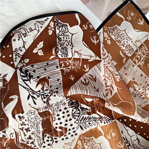 MaraSilk Pure Mulberry Silk Scarf Square Crepe Satin MS07-3