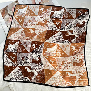 MaraSilk Pure Mulberry Silk Scarf Square Crepe Satin MS07-4