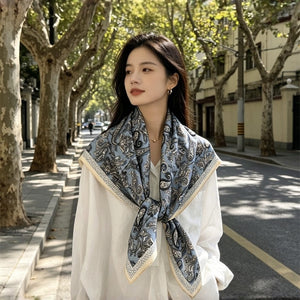 MaraSilk Pure Mulberry Silk Scarf - Square Crepe Satin MS1018