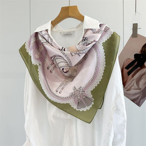 MaraSilk Pure Mulberry Silk Scarf - Square Crepe Satin MS1019