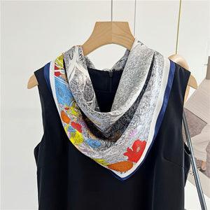 MaraSilk Pure Mulberry Silk Scarf - Square Crepe Satin MS102