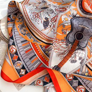 MaraSilk Pure Mulberry Silk Scarf - Square Crepe Satin MS106