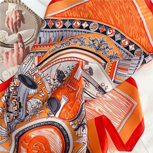 MaraSilk Pure Mulberry Silk Scarf - Square Crepe Satin MS106