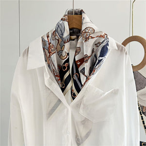 MaraSilk Pure Mulberry Silk Scarf - Square Crepe Satin MS117