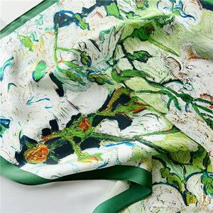 MaraSilk Pure Mulberry Silk Scarf - Square Crepe Satin MS119