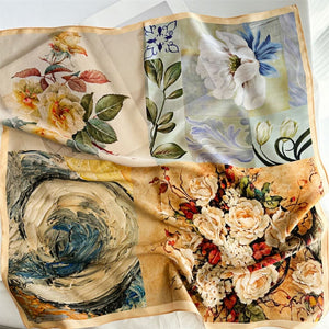 MaraSilk Pure Mulberry Silk Scarf - Square Crepe Satin MS127