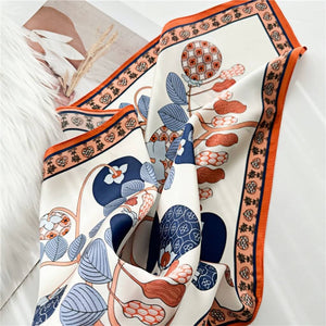 MaraSilk Pure Mulberry Silk Scarf Square Crepe Satin MS13-7