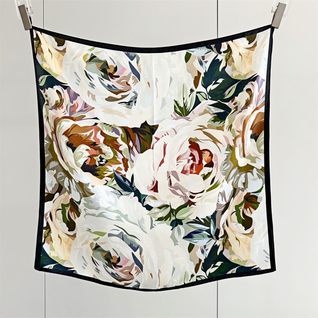 MaraSilk Pure Mulberry Silk Scarf - Square Crepe Satin MS132