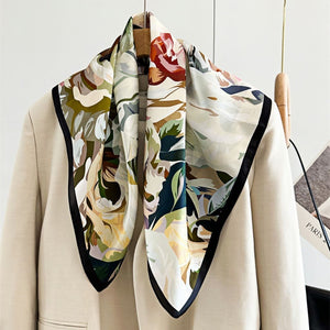 MaraSilk Pure Mulberry Silk Scarf - Square Crepe Satin MS132