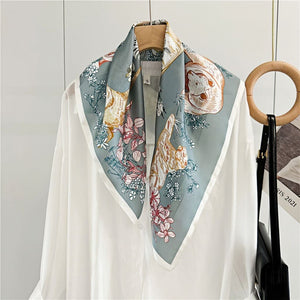 MaraSilk Pure Mulberry Silk Scarf - Square Crepe Satin MS134