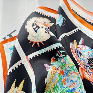 MaraSilk Pure Mulberry Silk Scarf Square Crepe Satin MS14-30