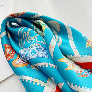 MaraSilk Pure Mulberry Silk Scarf Square Crepe Satin MS14-35