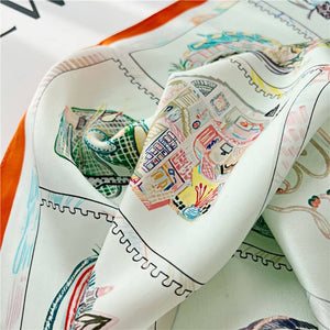 MaraSilk Pure Mulberry Silk Scarf Square Crepe Satin MS14-38