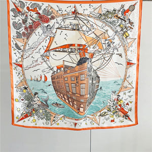 MaraSilk Pure Mulberry Silk Scarf - Square Crepe Satin MS141 25" x 25" MS14101