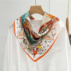 MaraSilk Pure Mulberry Silk Scarf - Square Crepe Satin MS141