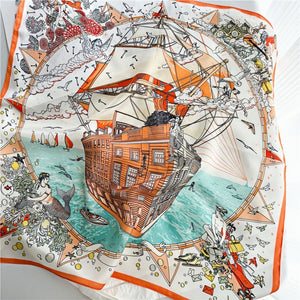 MaraSilk Pure Mulberry Silk Scarf - Square Crepe Satin MS141