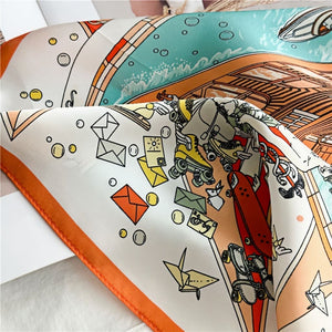 MaraSilk Pure Mulberry Silk Scarf - Square Crepe Satin MS141