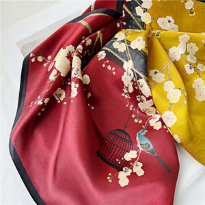 MaraSilk Pure Mulberry Silk Scarf - Square Crepe Satin MS146