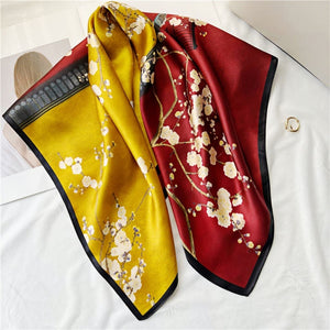 MaraSilk Pure Mulberry Silk Scarf - Square Crepe Satin MS146